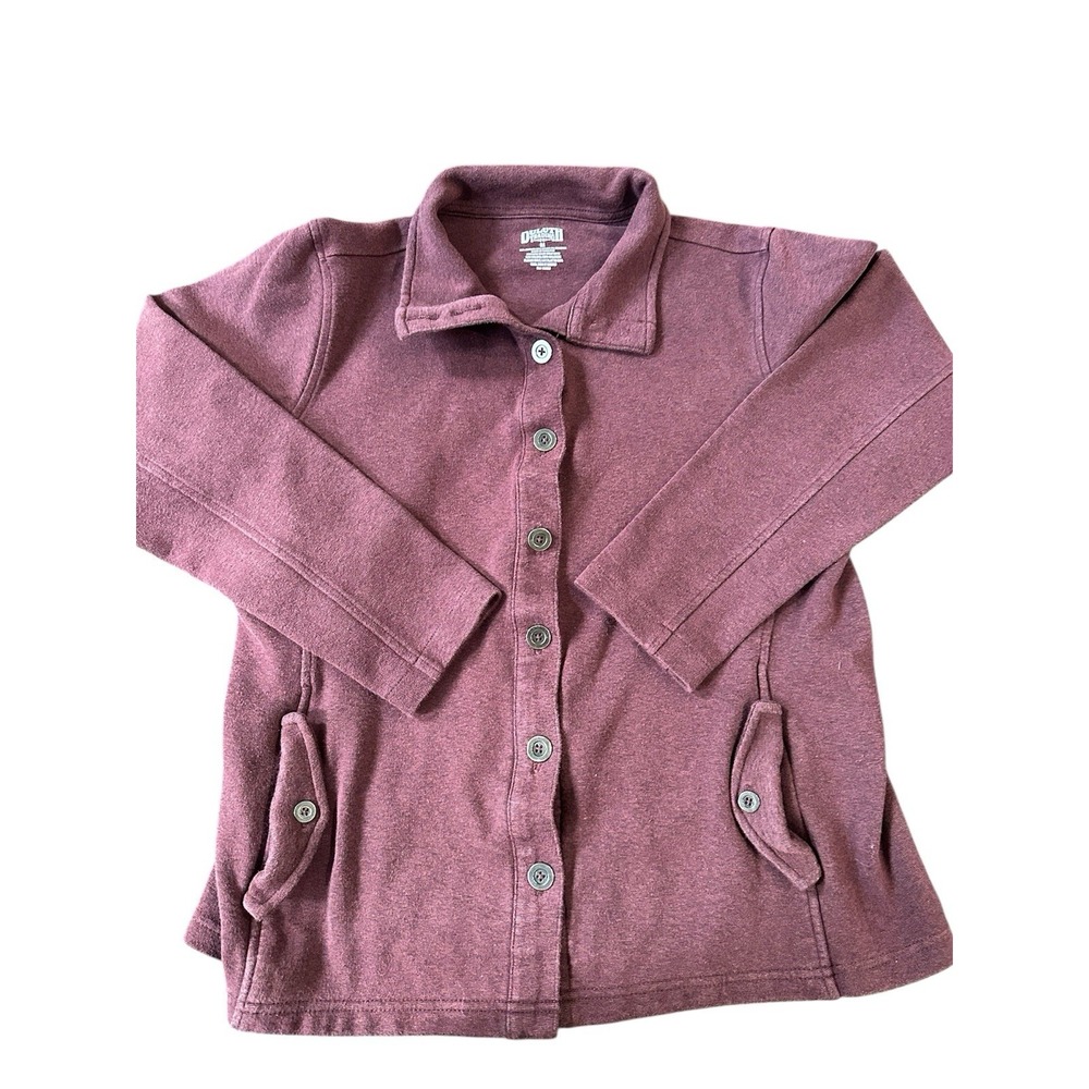 Duluth trading Company women's burgundy button up jacket cotton/spandex size med